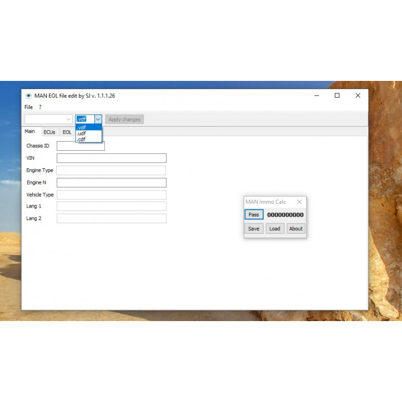 MAN ECU Programming Suite — FFR/EDC Pairing, IMMO PIN, VIN, Language